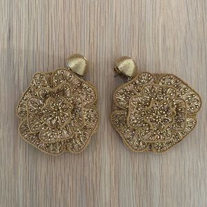 Rebecca De Ravenel Gold Flower Earrings